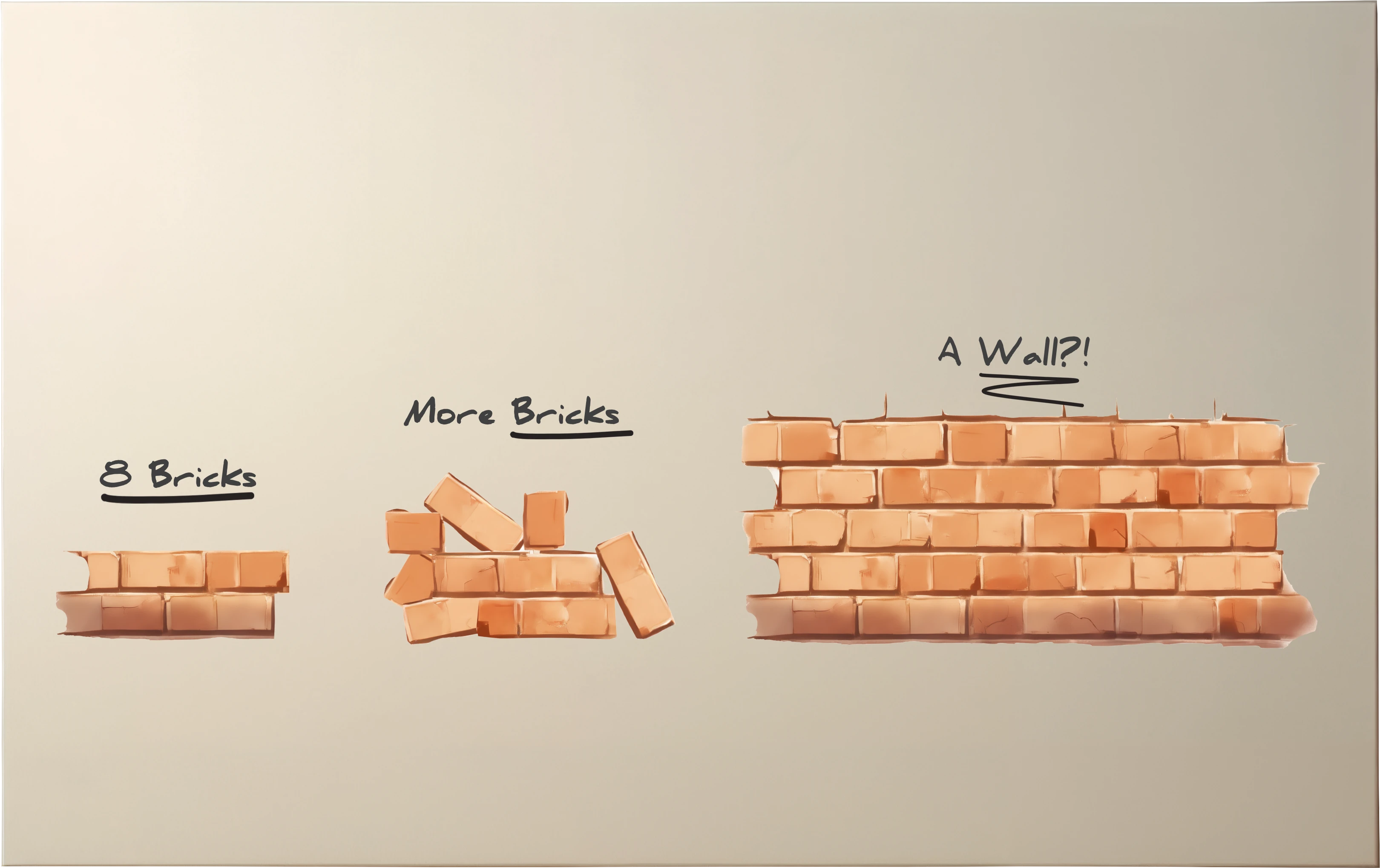 An illustration that asks the question: when does a bunch of bricks become a wall?